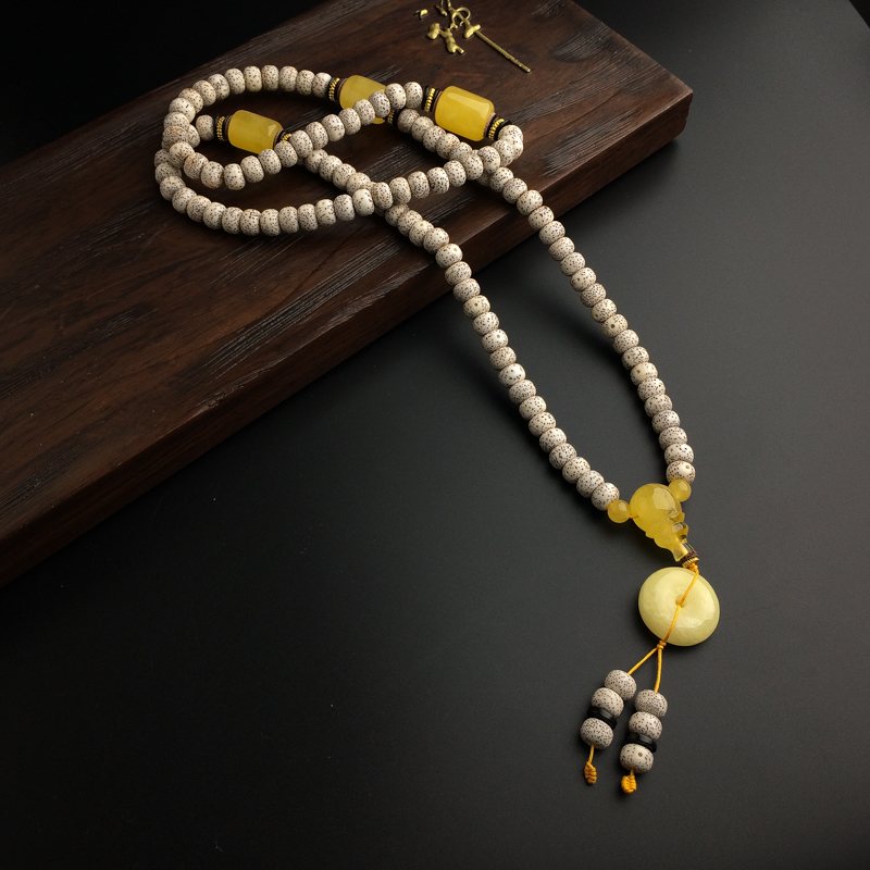 天然满蜜蜜蜡平安扣项链-红掌柜