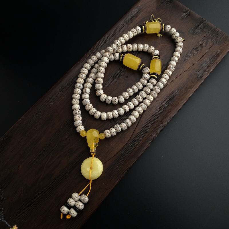 满蜜蜜蜡平安扣项链-红掌柜