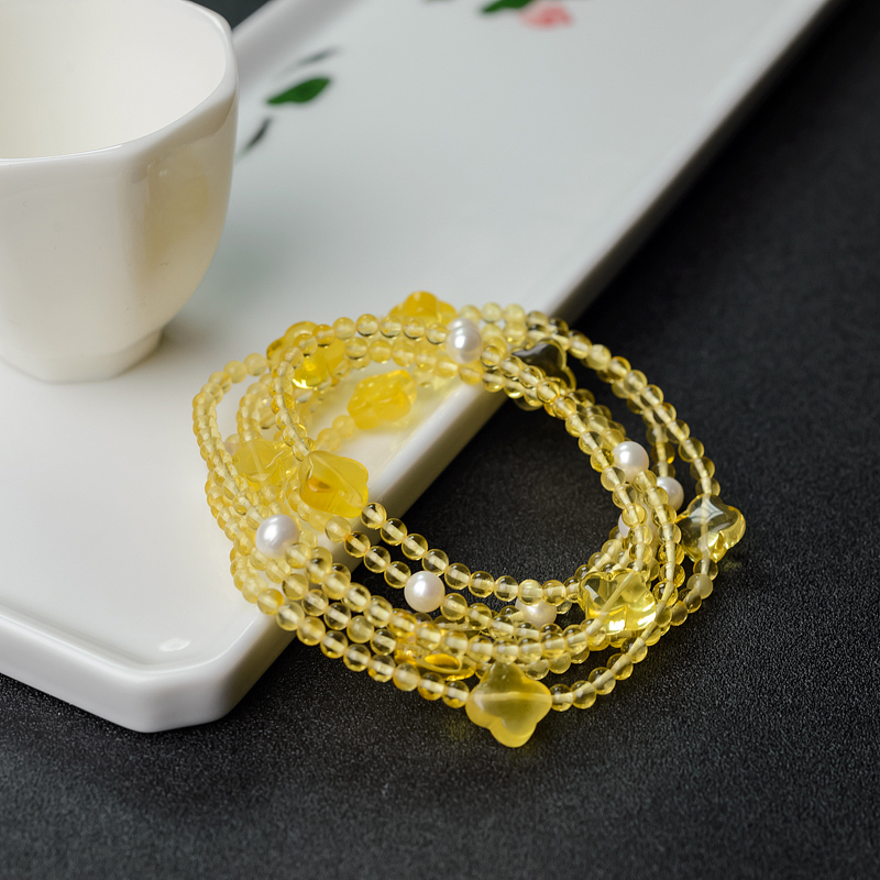 3.5mm天然金珀长链手串-红掌柜