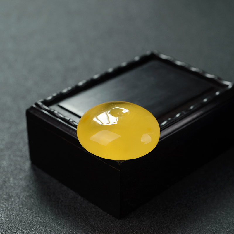 天然金绞蜜鸡油黄蜜蜡平安扣吊坠-红掌柜