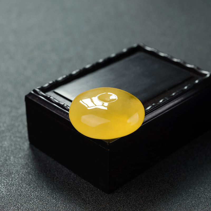 波罗的海天然金绞蜜蜜蜡平安扣吊坠-红掌柜