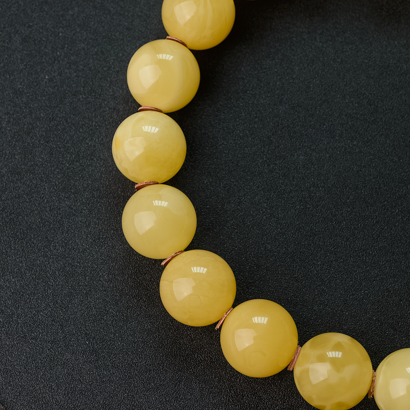 波罗的海26mm鸡油黄蜜蜡手持 - 红掌柜