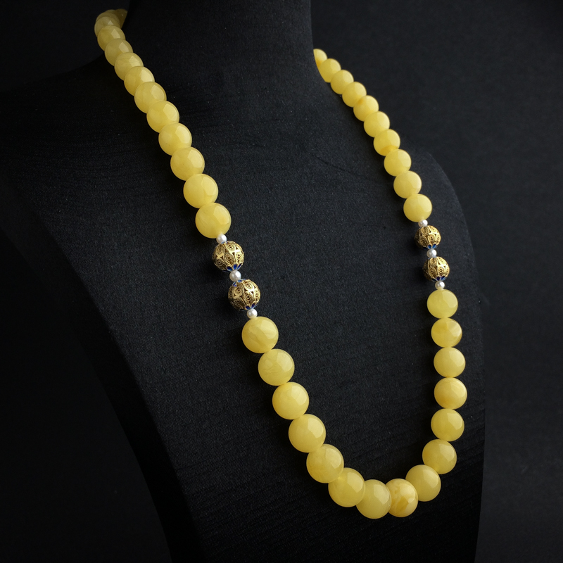 天然鸡油黄蜜蜡塔链 - 红掌柜