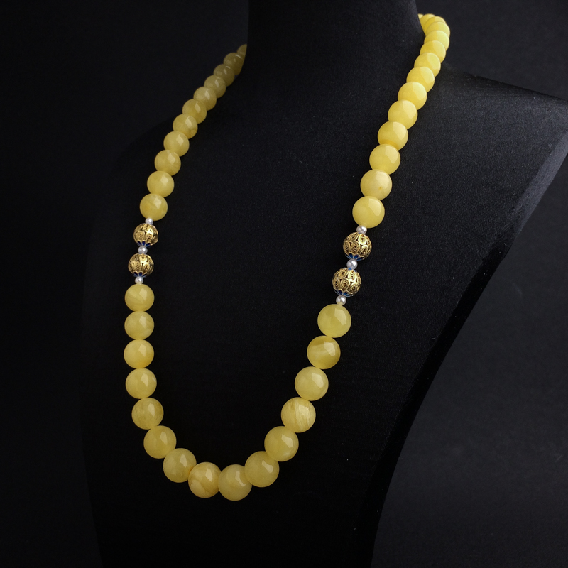 鸡油黄蜜蜡塔链 - 红掌柜