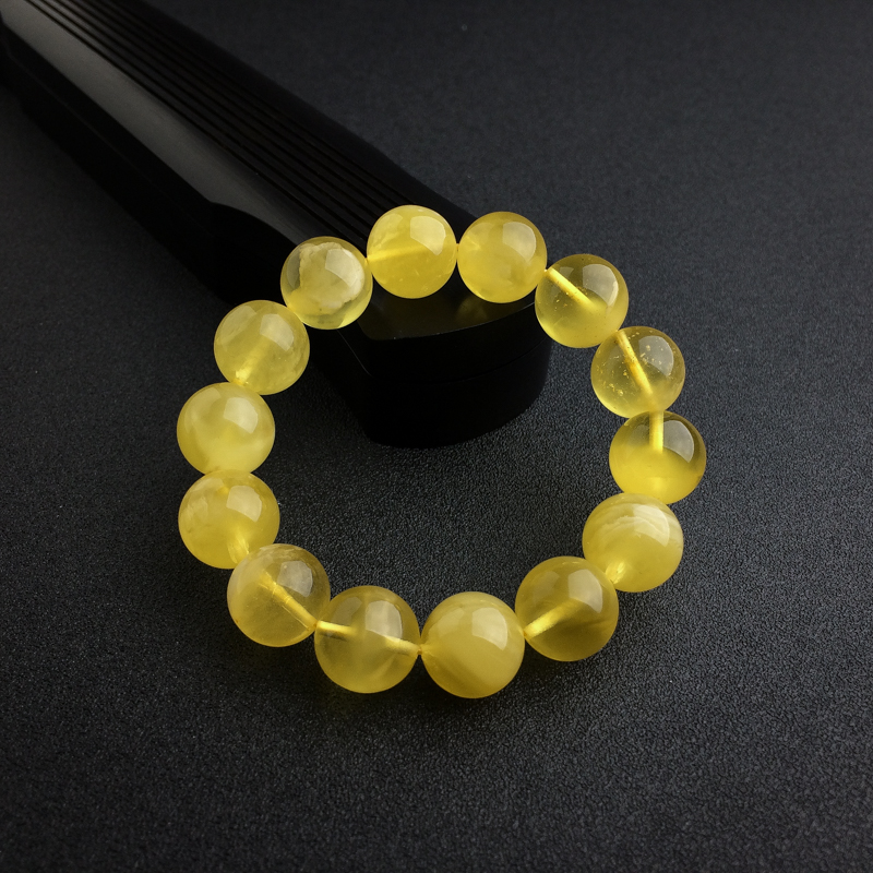 波罗的海天然14mm鸡油黄金绞蜜蜜蜡手串 - 红掌柜