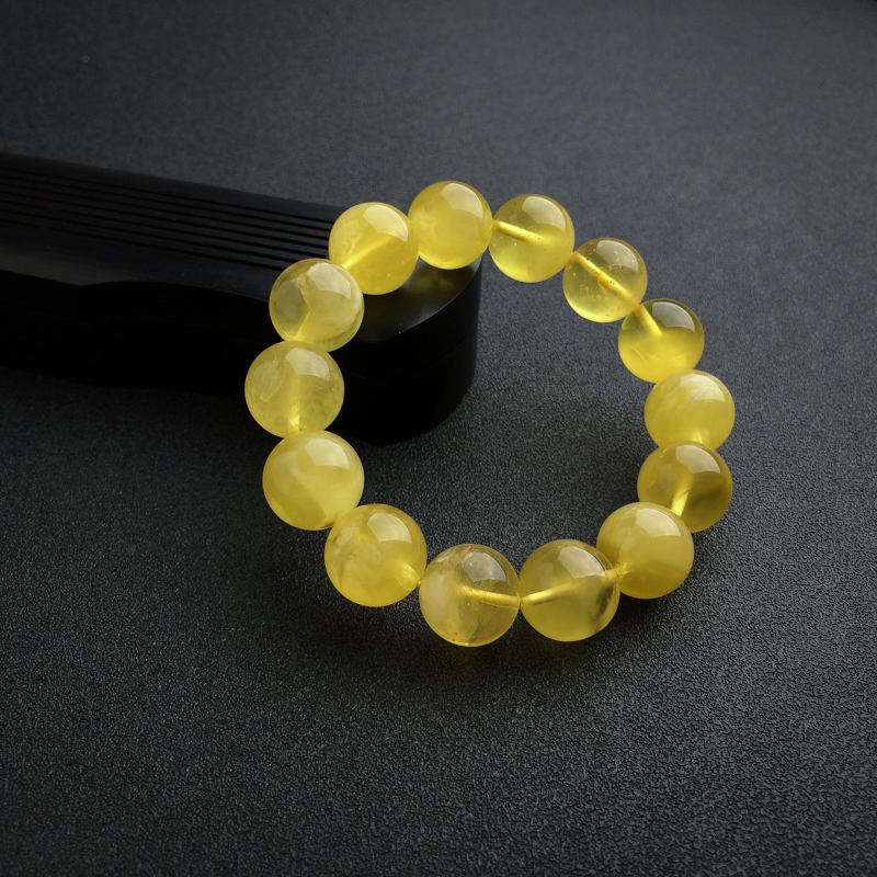 天然14mm鸡油黄金绞蜜蜜蜡手串 - 红掌柜