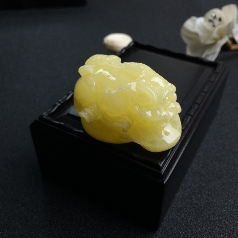 天然柠檬黄蜜蜡貔貅吊坠 - 红掌柜