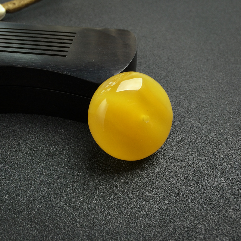 天然鸡油黄蜜蜡平安扣吊坠-红掌柜