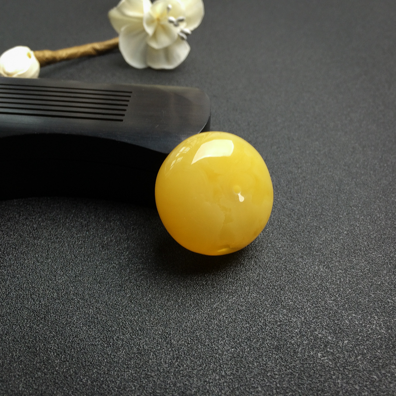 天然鸡油黄蜜蜡平安扣吊坠-红掌柜