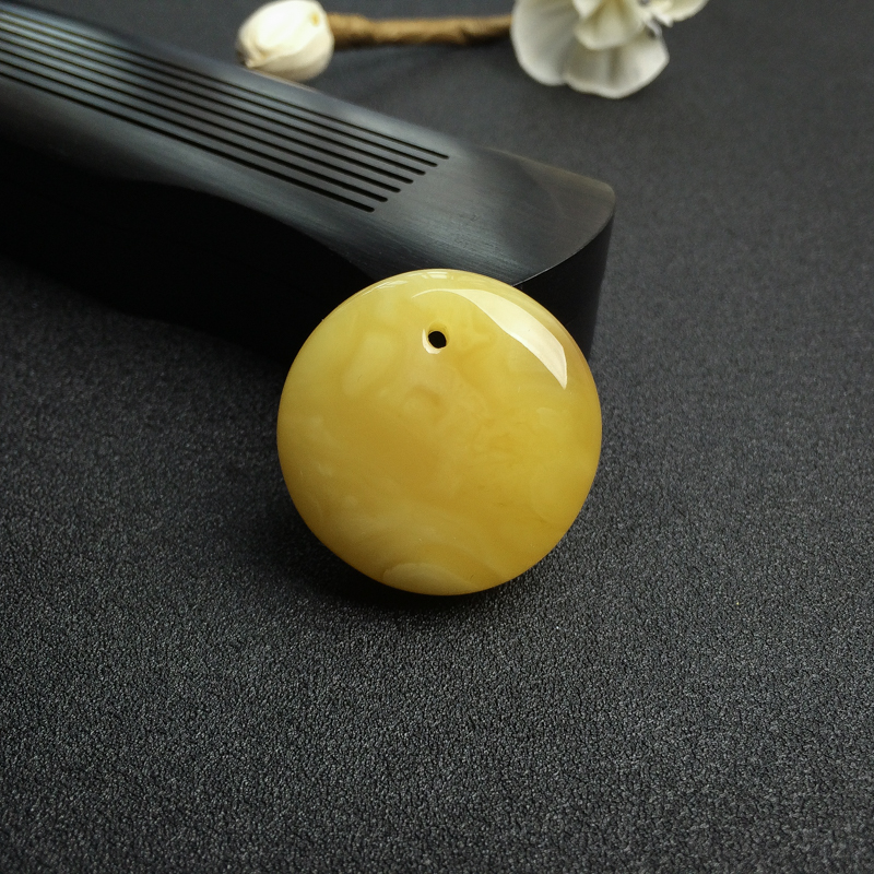 波罗的海天然蜜蜡平安扣吊坠-红掌柜