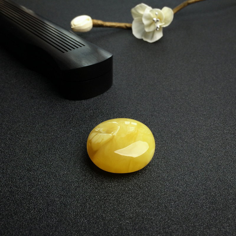 鸡油黄蜜蜡平安扣吊坠-红掌柜