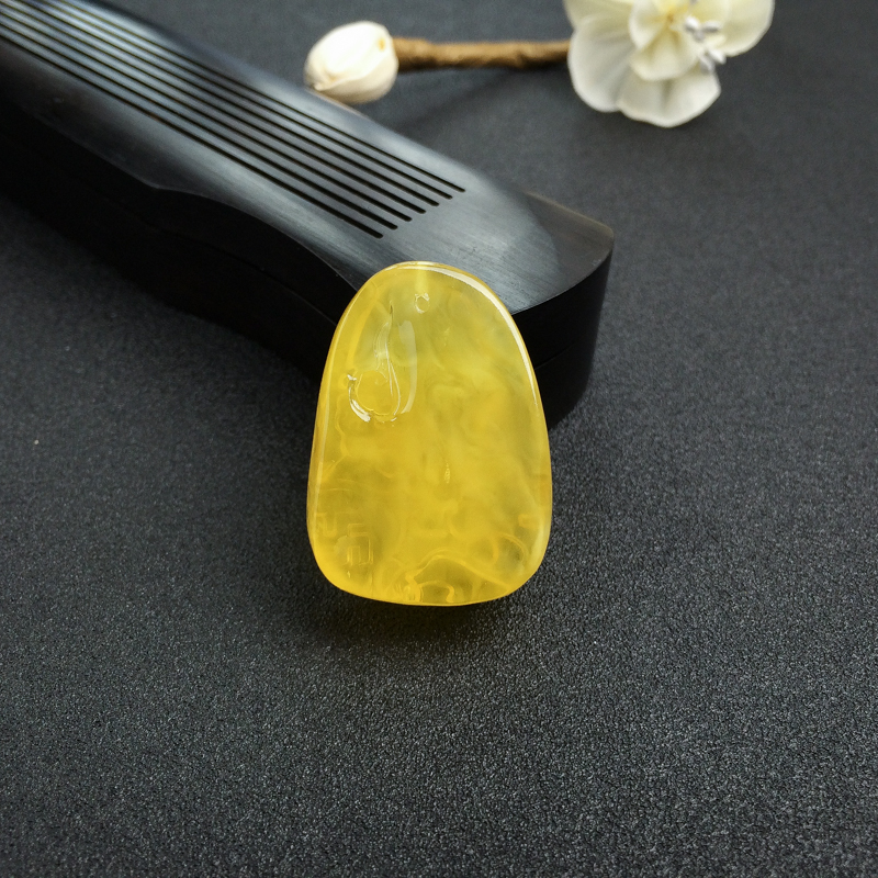 波罗的海天然金绞蜜蜜蜡达摩吊坠-红掌柜