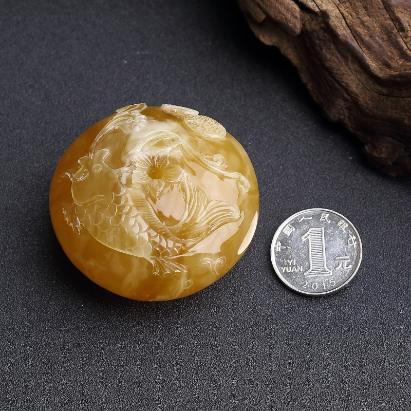 蜜蜡平安扣吊坠-红掌柜