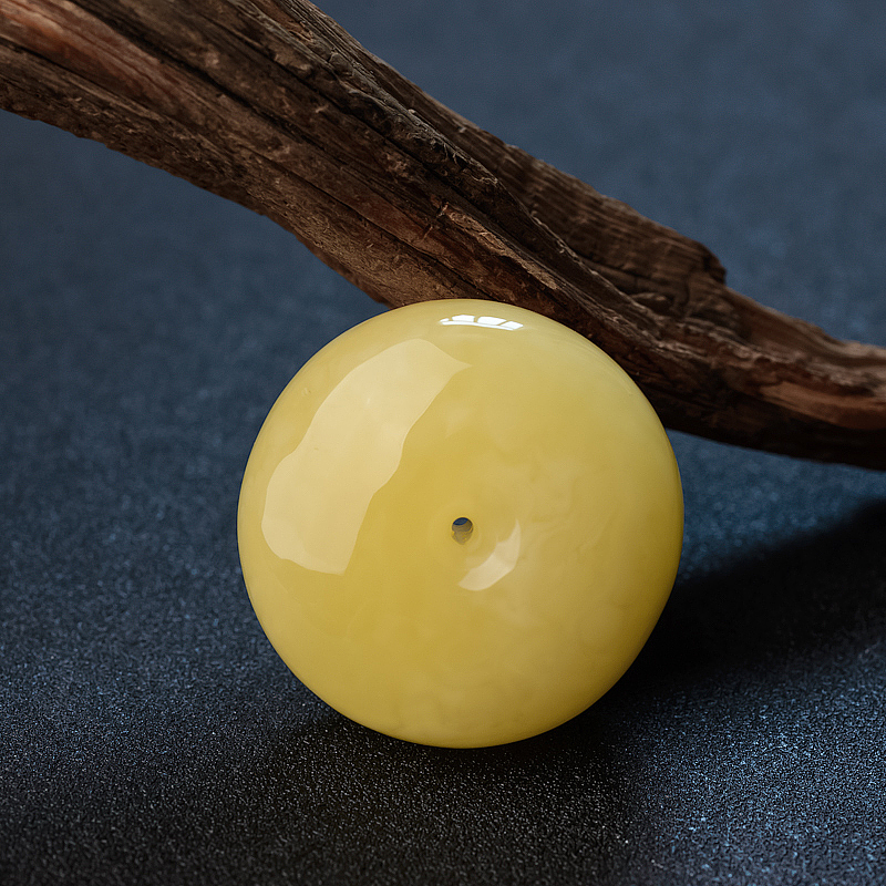 波罗的海天然柠檬黄蜜蜡平安扣吊坠 - 红掌柜