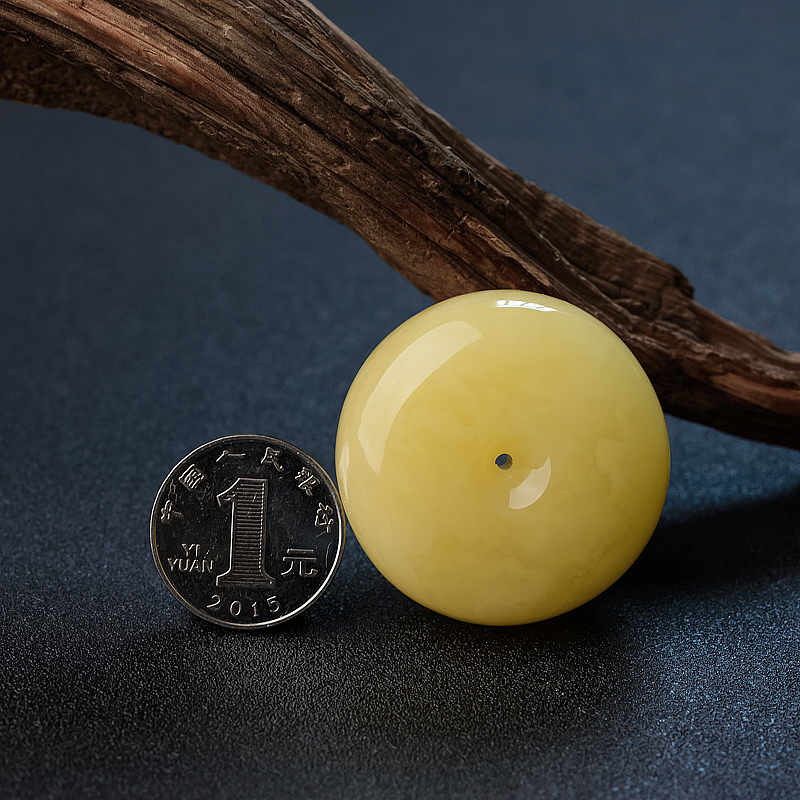 天然柠檬黄蜜蜡平安扣 - 红掌柜