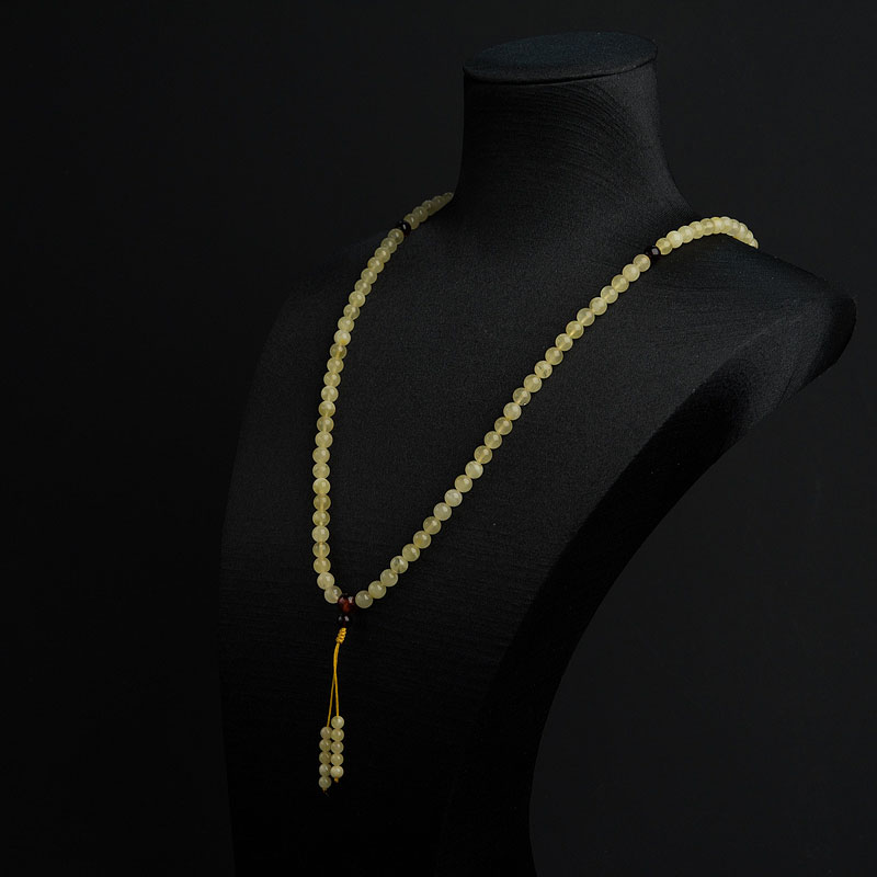 天然浅黄蜜蜡108佛珠手串 - 红掌柜