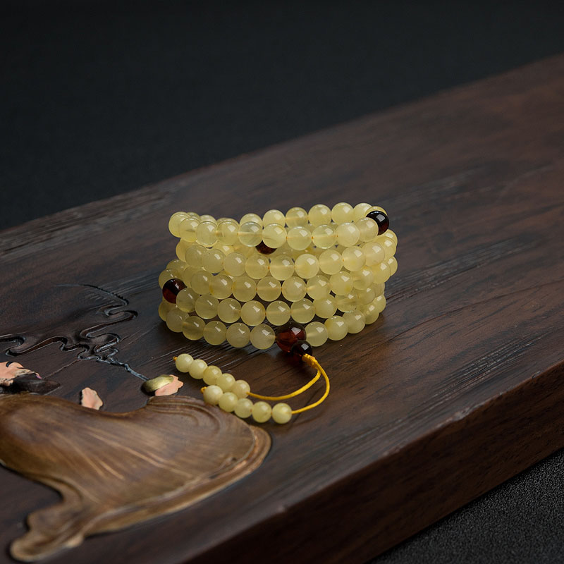 波罗的海浅黄蜜蜡108佛珠手串 - 红掌柜