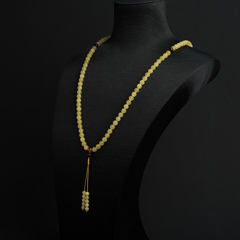 天然6mm柠檬黄蜜蜡108佛珠 - 红掌柜