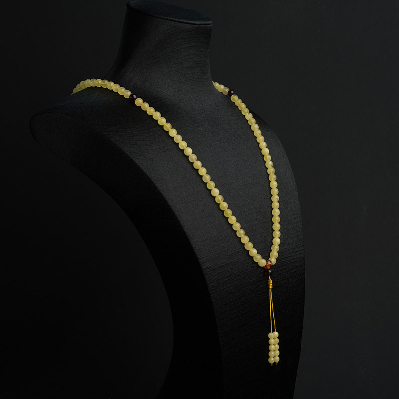 6mm柠檬黄蜜蜡108佛珠 - 红掌柜