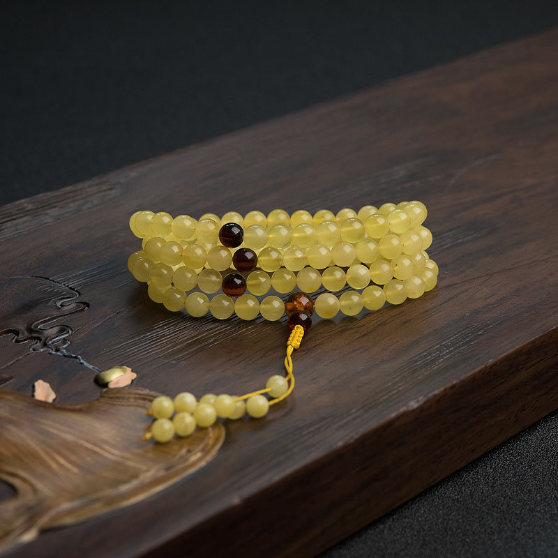 波罗的海柠檬黄蜜蜡108佛珠 - 红掌柜