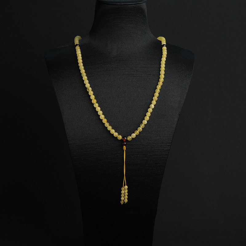 波罗的海天然5.5mm鸡油黄黄蜜蜡108佛珠 - 红掌柜