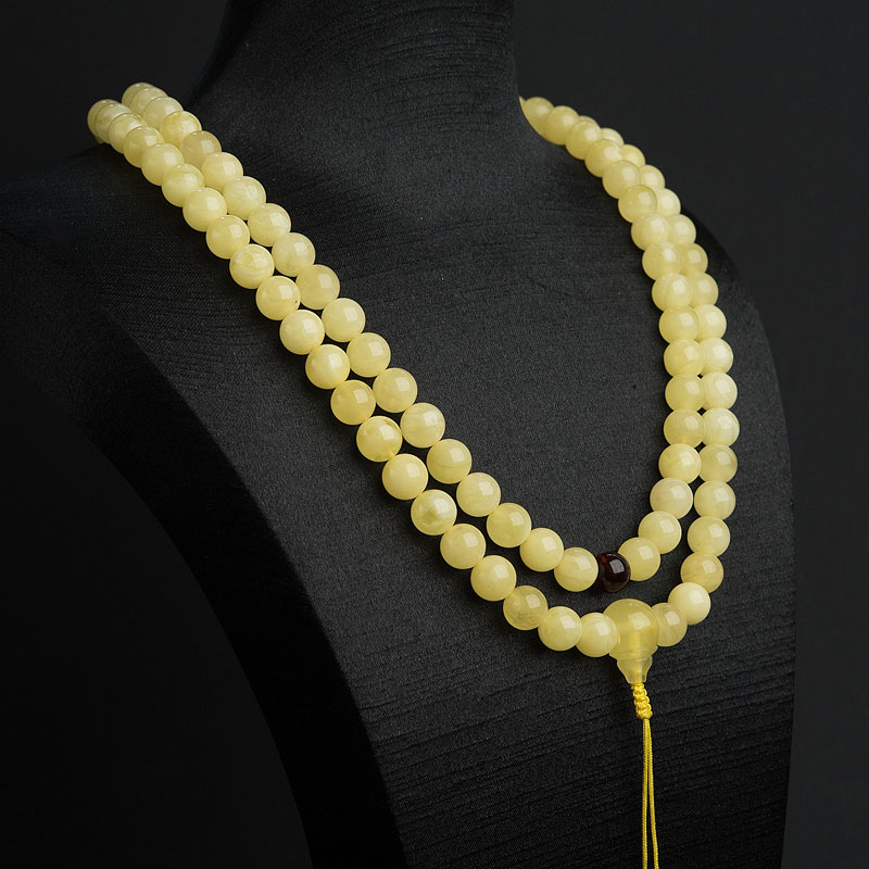 浅黄蜜蜡108佛珠 - 红掌柜