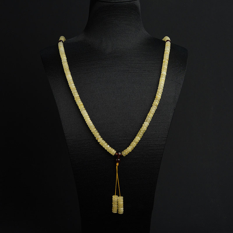 波罗的海天然浅黄蜜蜡算盘珠项链 - 红掌柜