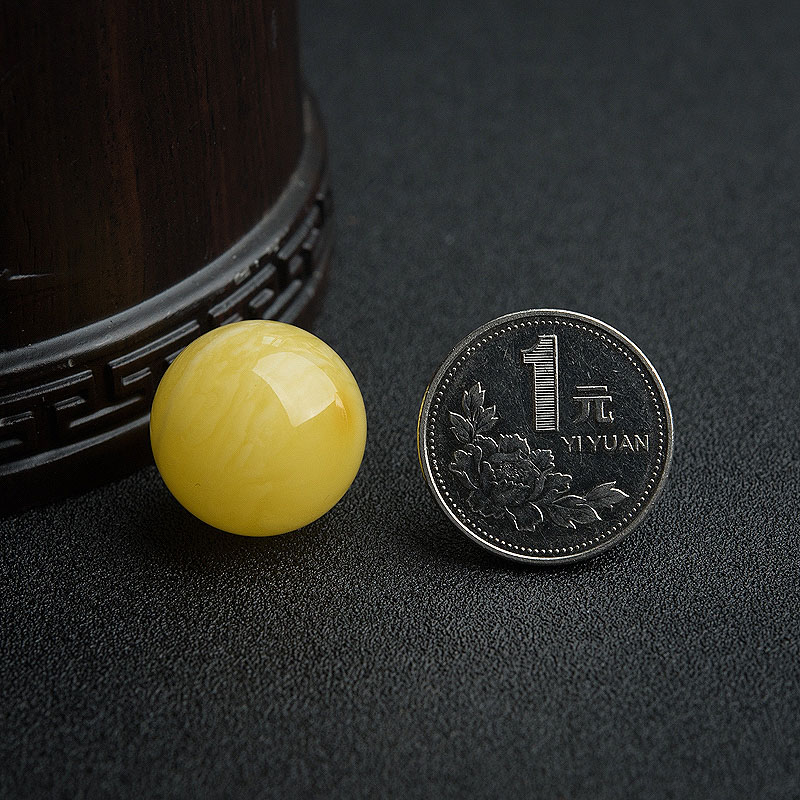 天然蜜蜡圆珠-红掌柜