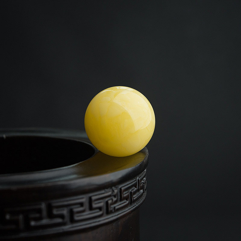 24mm白花蜜蜜蜡圆珠-红掌柜