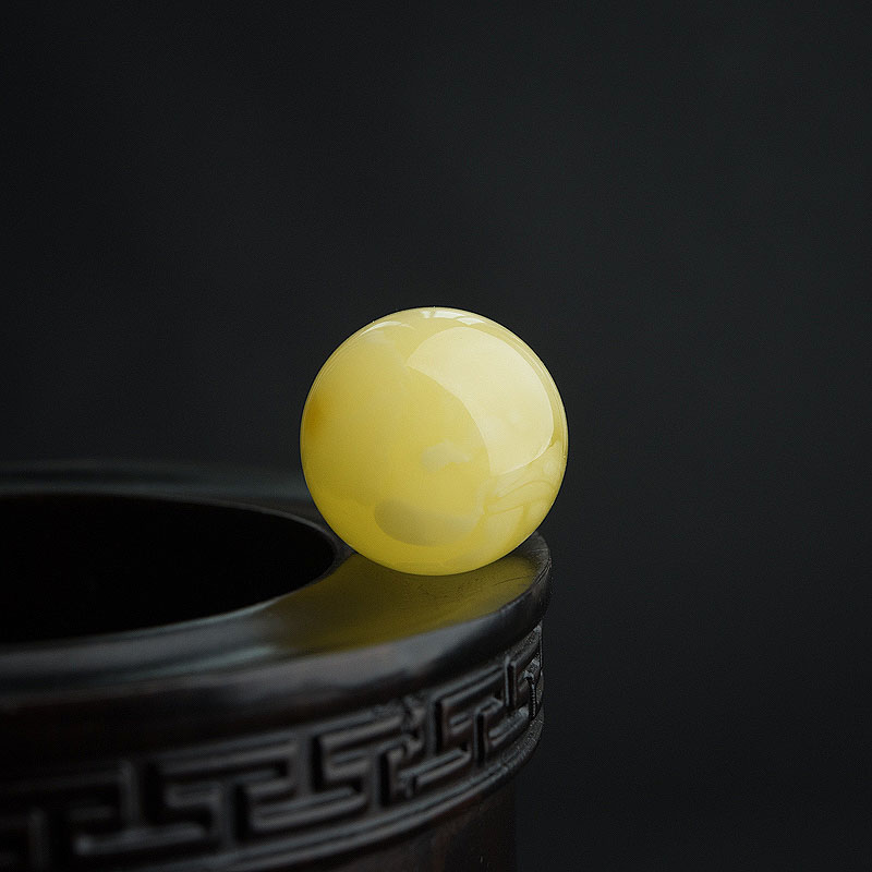 22.5mm白花蜜蜜蜡圆珠-红掌柜