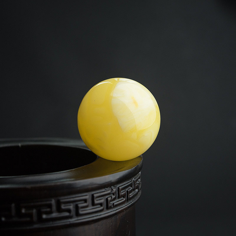 33mm白花蜜蜜蜡圆珠-红掌柜