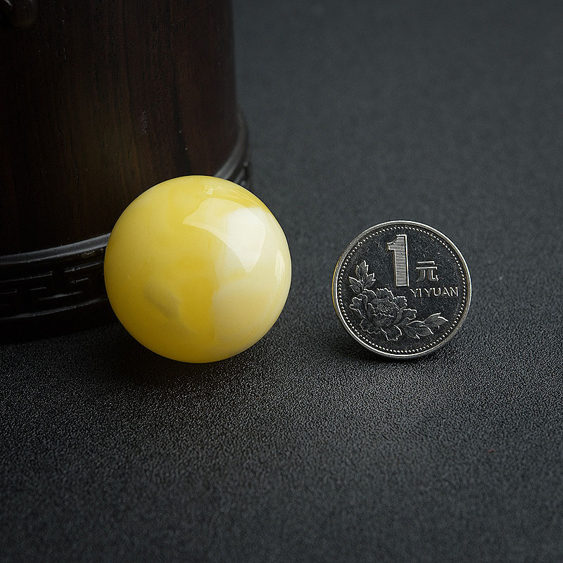 天然蜜蜡圆珠-红掌柜