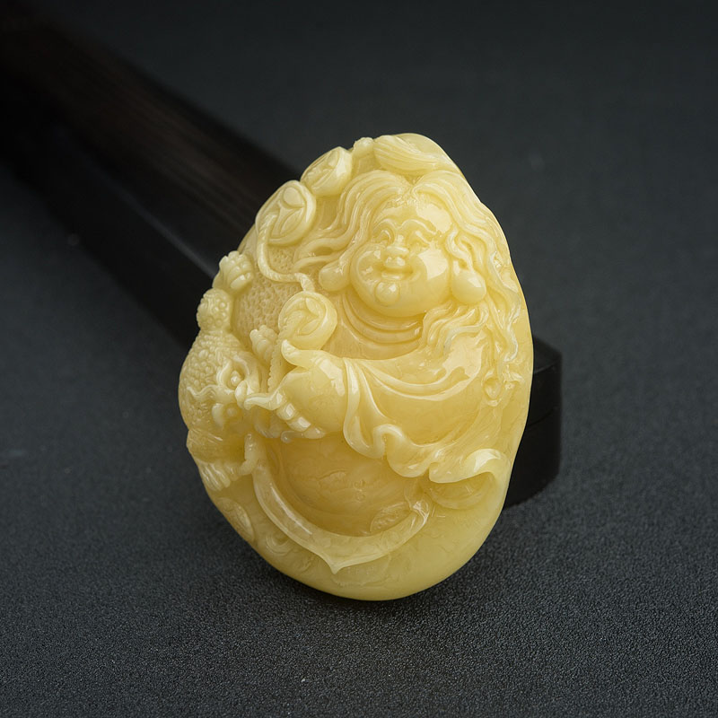 鸡油黄蜜蜡刘海戏金蟾-红掌柜