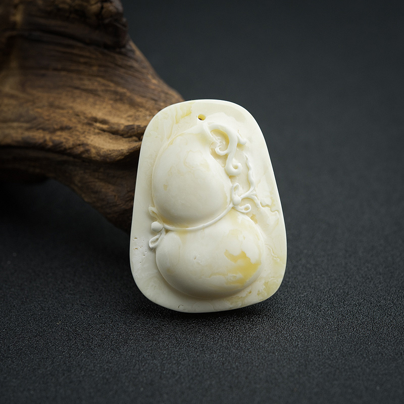 天然波罗的海白蜜葫芦吊坠-红掌柜