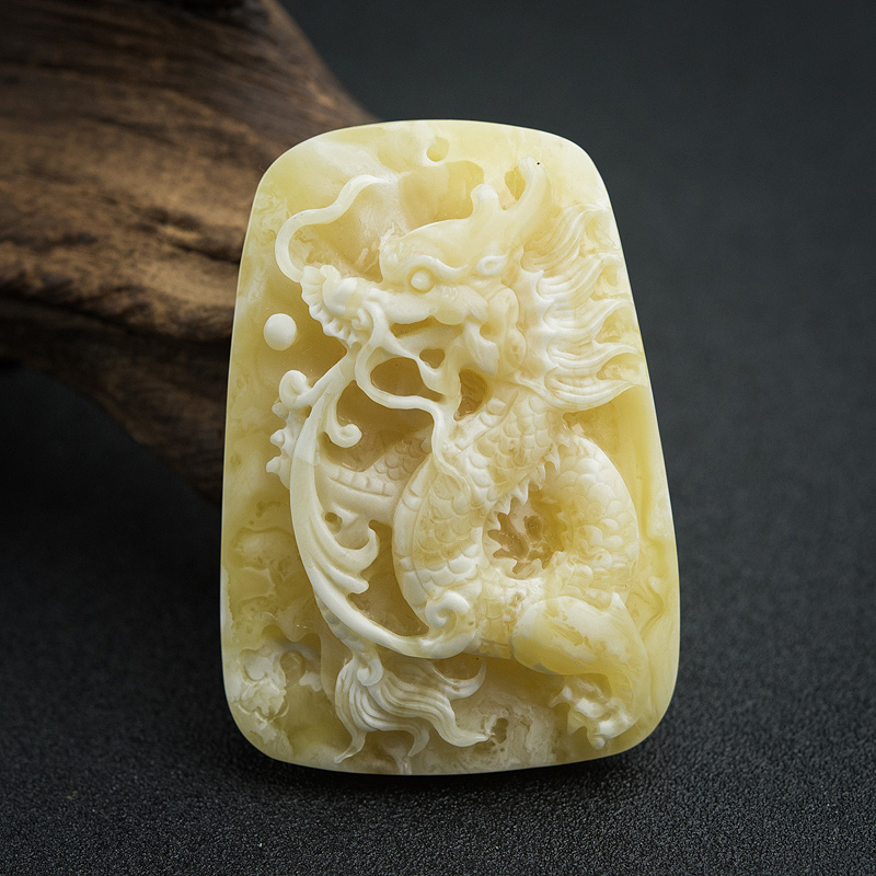 天然波罗的海白花蜜蜜蜡吊坠-红掌柜