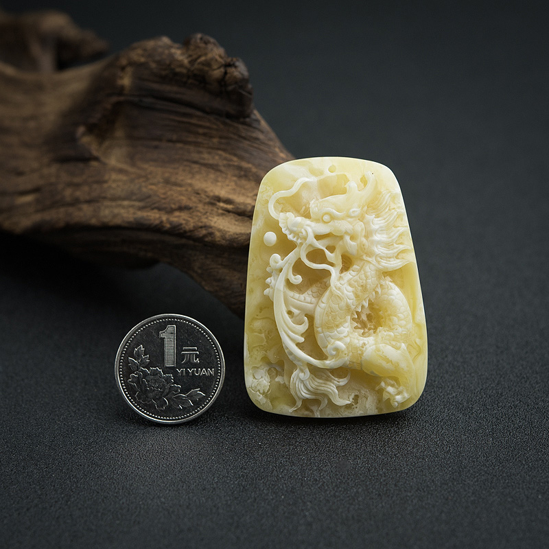 天然白花蜜蜜蜡吊坠-红掌柜