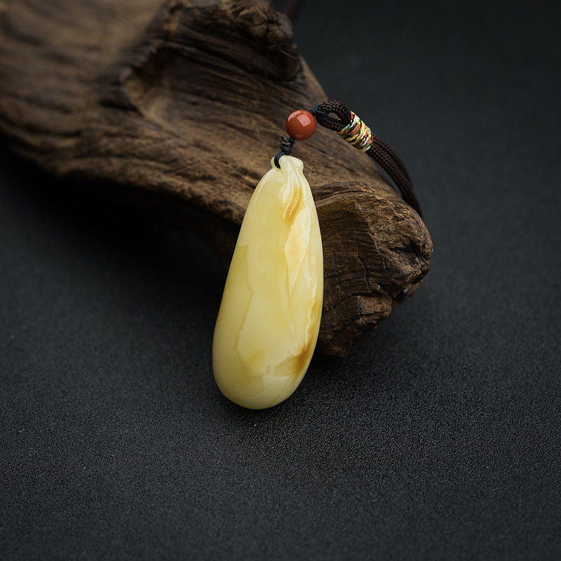 白花蜜蜜蜡福瓜吊坠-红掌柜