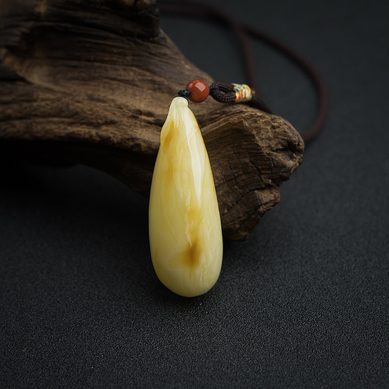 天然白花蜜蜜蜡福瓜吊坠-红掌柜