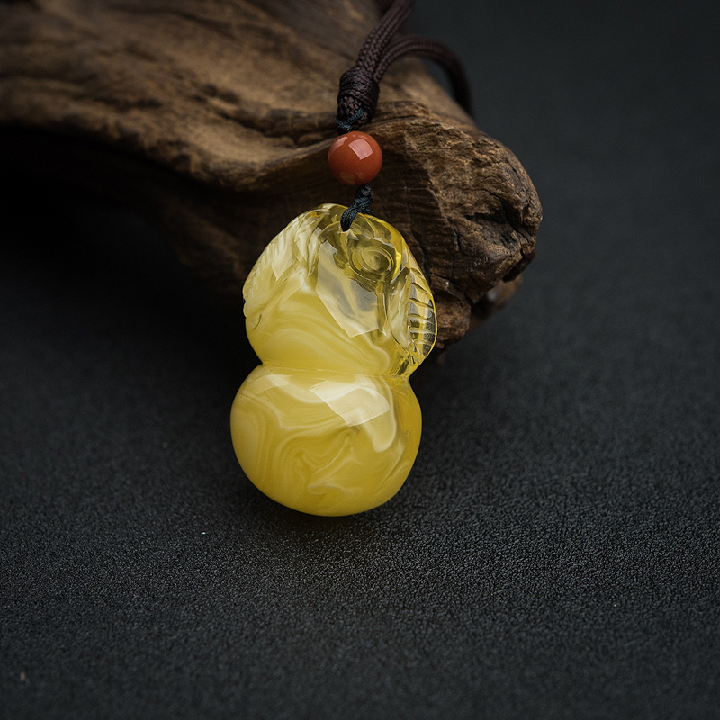 白花蜜蜜蜡葫芦吊坠-红掌柜