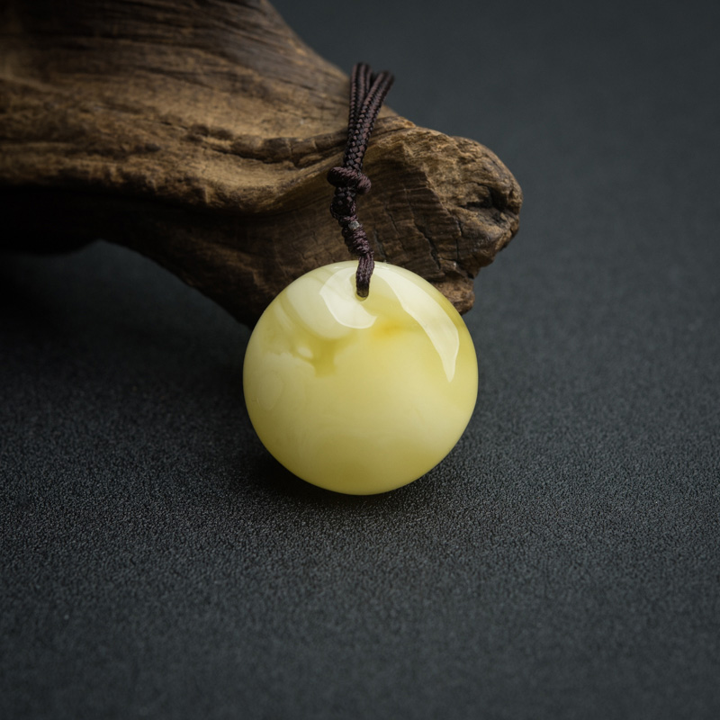 蜜蜡平安扣吊坠-红掌柜