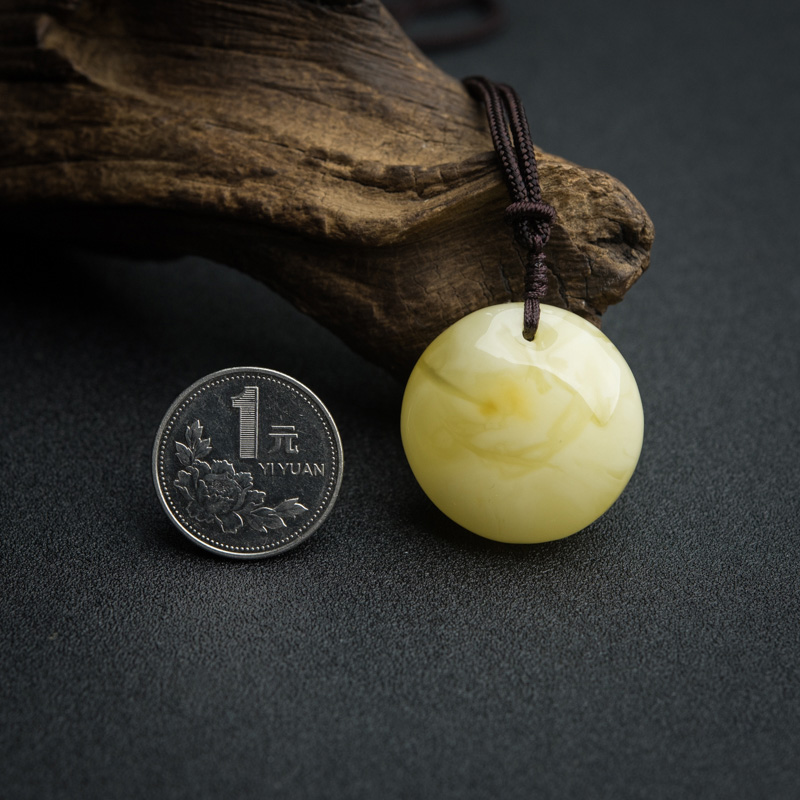 天然波罗的海蜜蜡平安扣吊坠-红掌柜