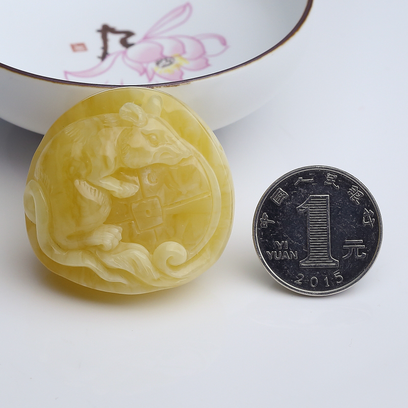 波罗的海白花蜜蜜蜡吊坠-红掌柜