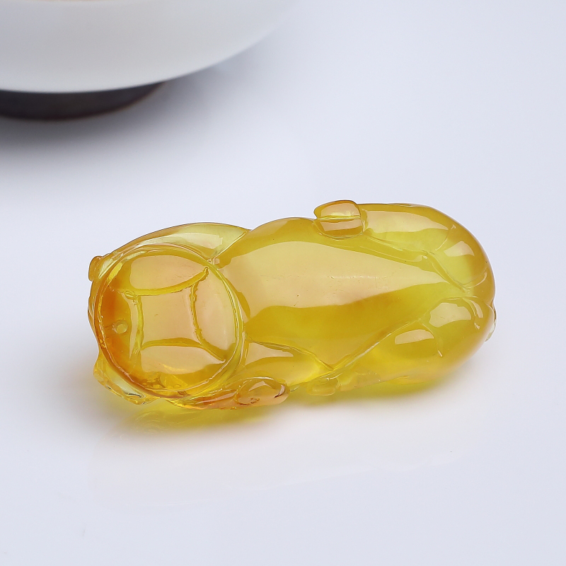 波罗的海天然金绞蜜蜜蜡招财猪吊坠-红掌柜
