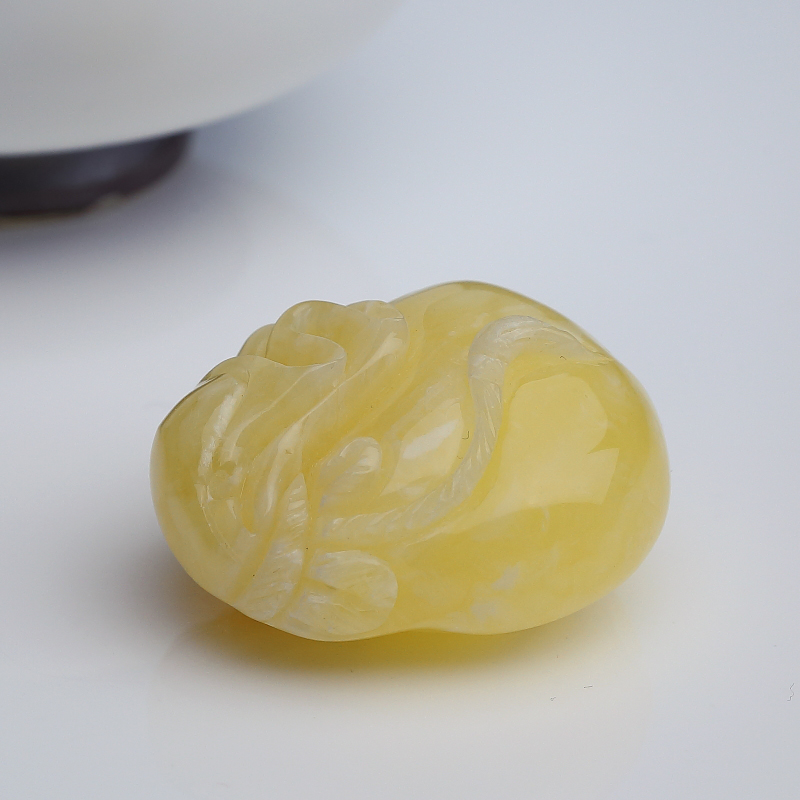 波罗的海天然带皮蜜蜡钱袋吊坠-红掌柜