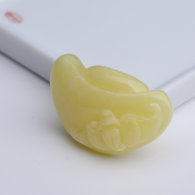 天然柠檬黄蜜蜡福在眼前吊坠-红掌柜