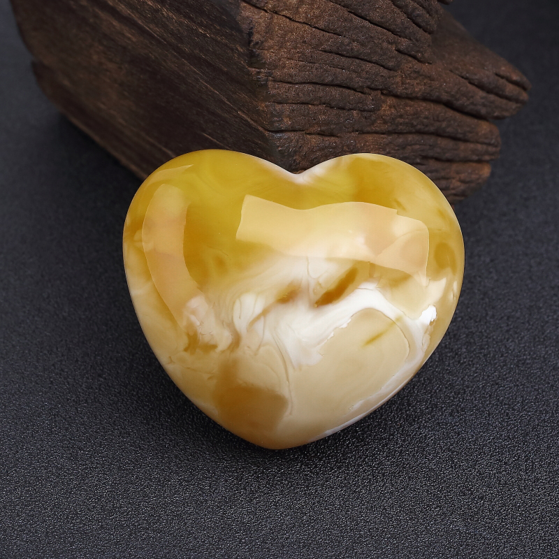 白花蜜蜡心形吊坠-红掌柜