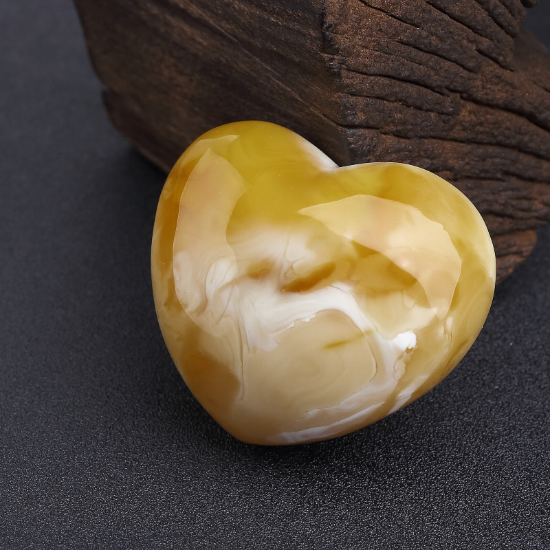 天然白花蜜蜡心形吊坠-红掌柜