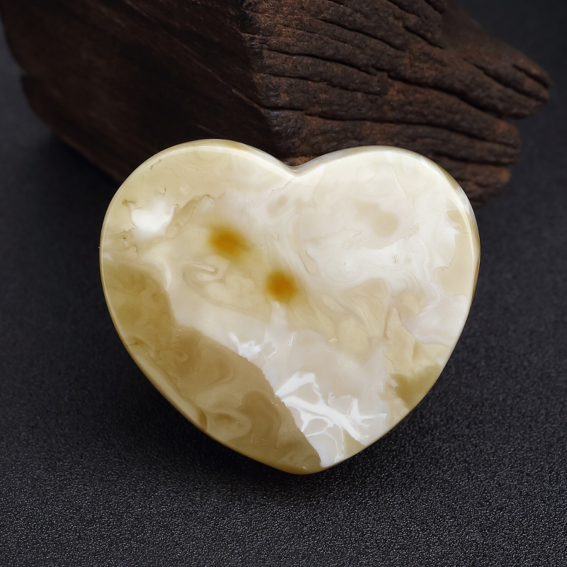 白花蜜蜡心形吊坠-红掌柜