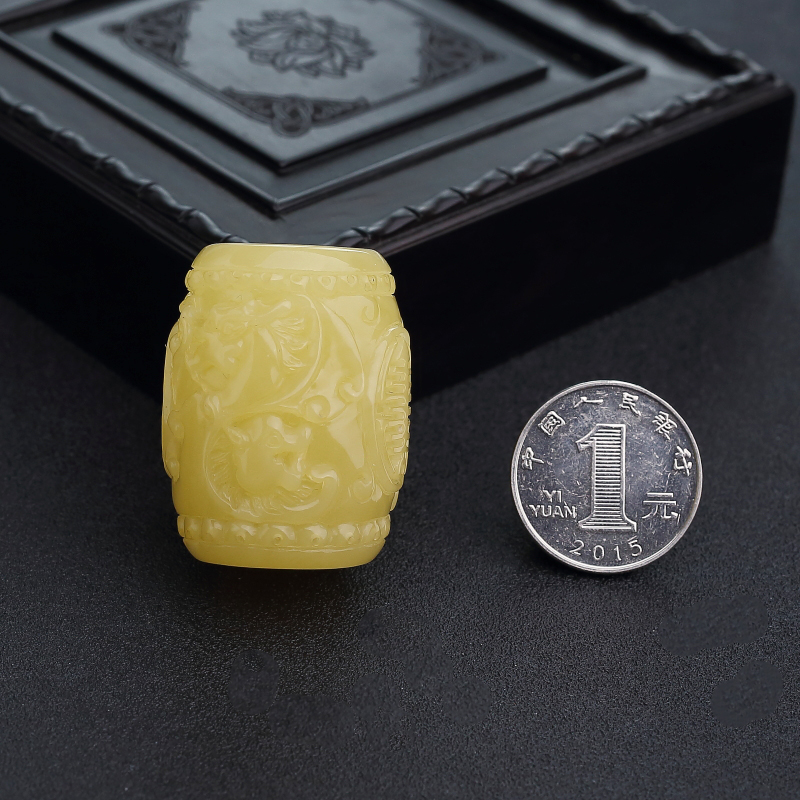 波罗的海鸡油黄蜜蜡桶珠-红掌柜