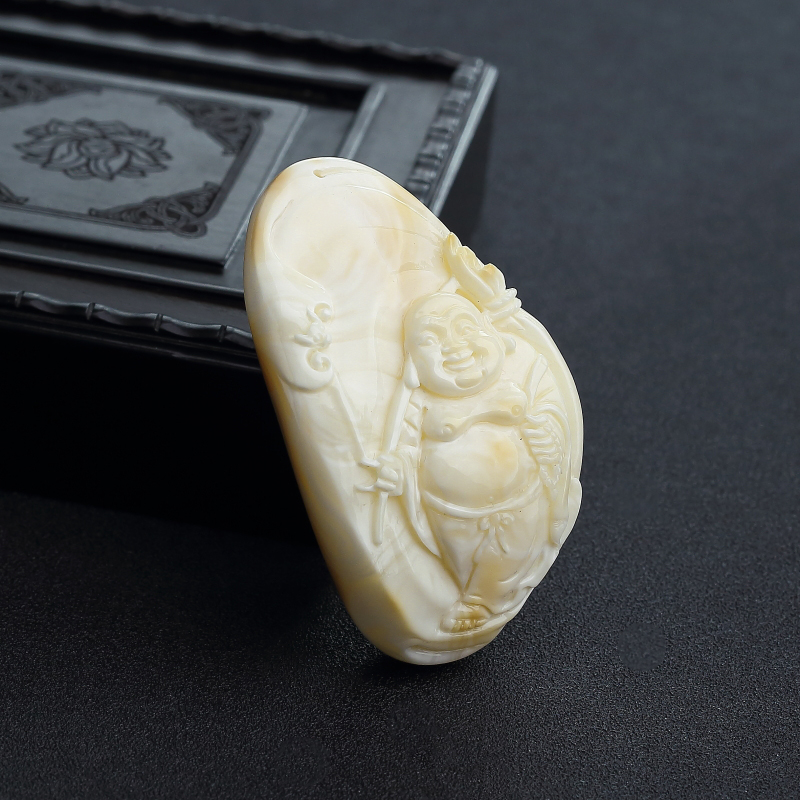 波罗的海象牙白白蜜弥勒佛吊坠-红掌柜